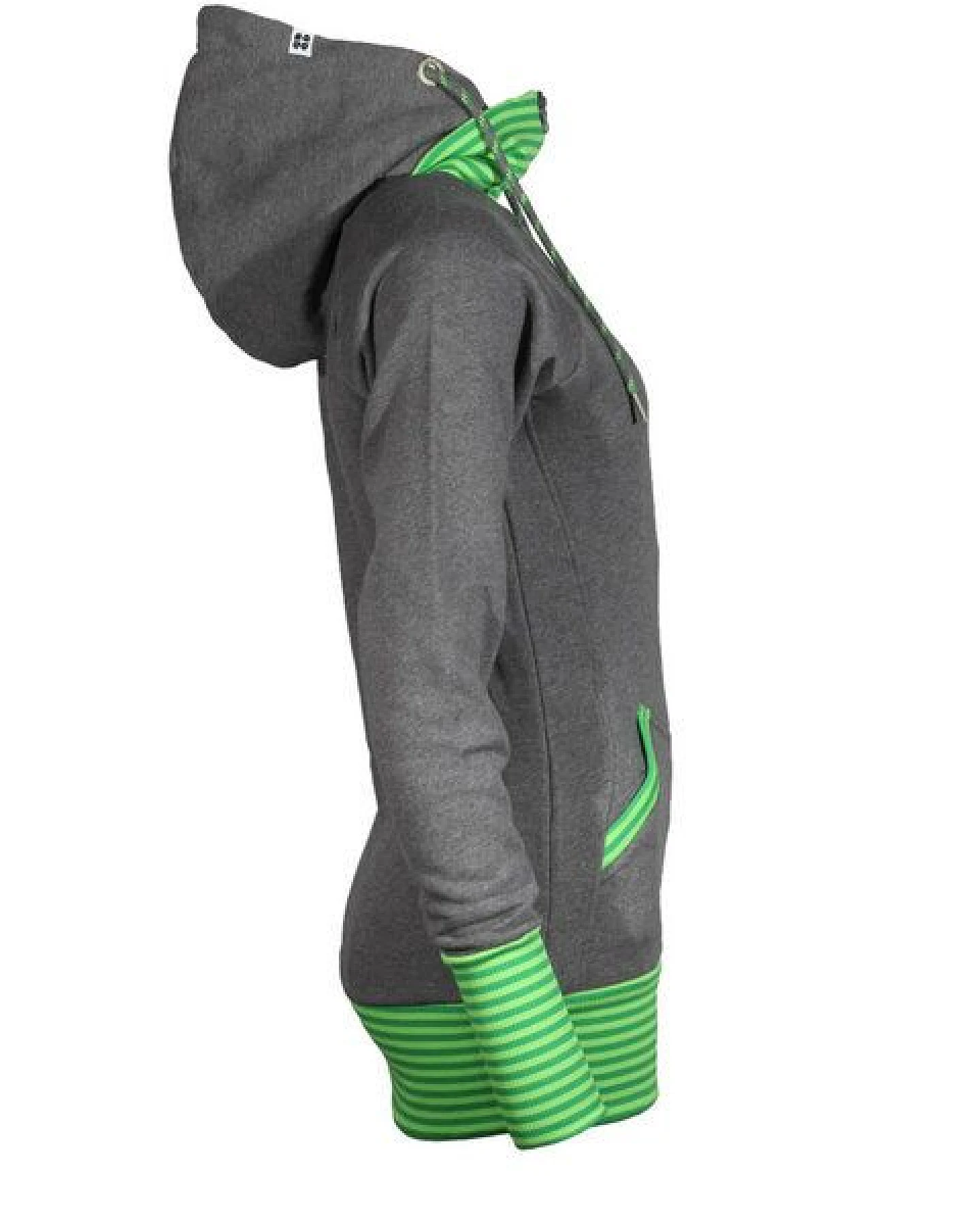 FÄDD Damen Sweatjacke Hoodie aus Bio-Baumwolle "Troijer Z Heimat" Grau Grün – Ansicht 3