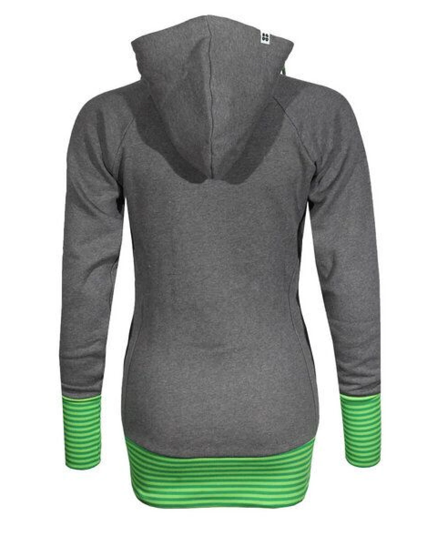 FÄDD Damen Sweatjacke Hoodie aus Bio-Baumwolle "Troijer Z Heimat" Grau Grün – Ansicht 4
