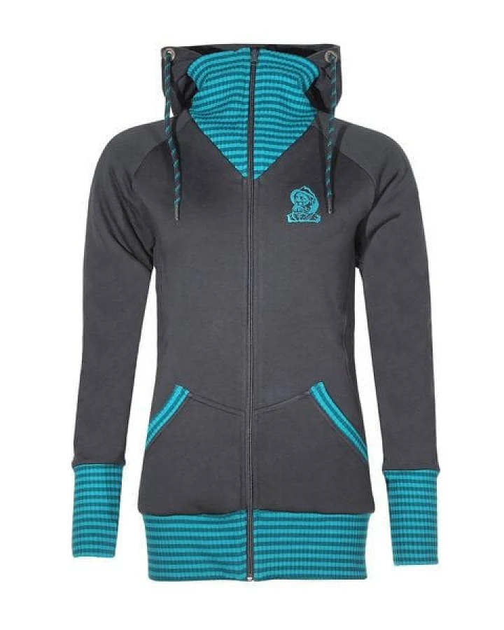 FÄDD Damen Sweatjacke Hoodie aus Bio-Baumwolle "Troijer WZ Heimat" Grau