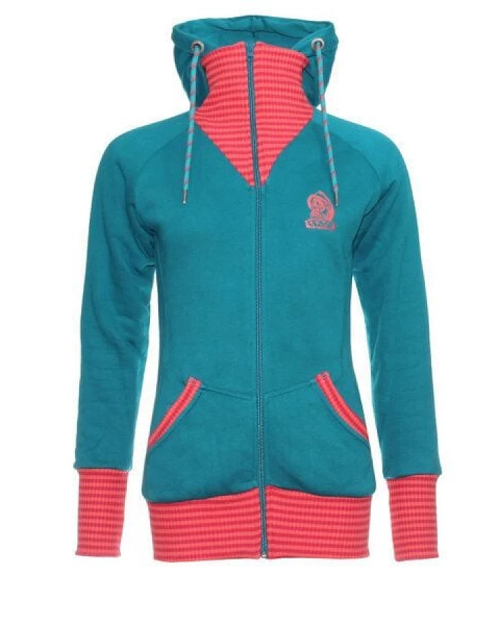 FÄDD Damen Sweatjacke aus Bio-Baumwolle "Troijer WZ Heimat" Petrol Blau