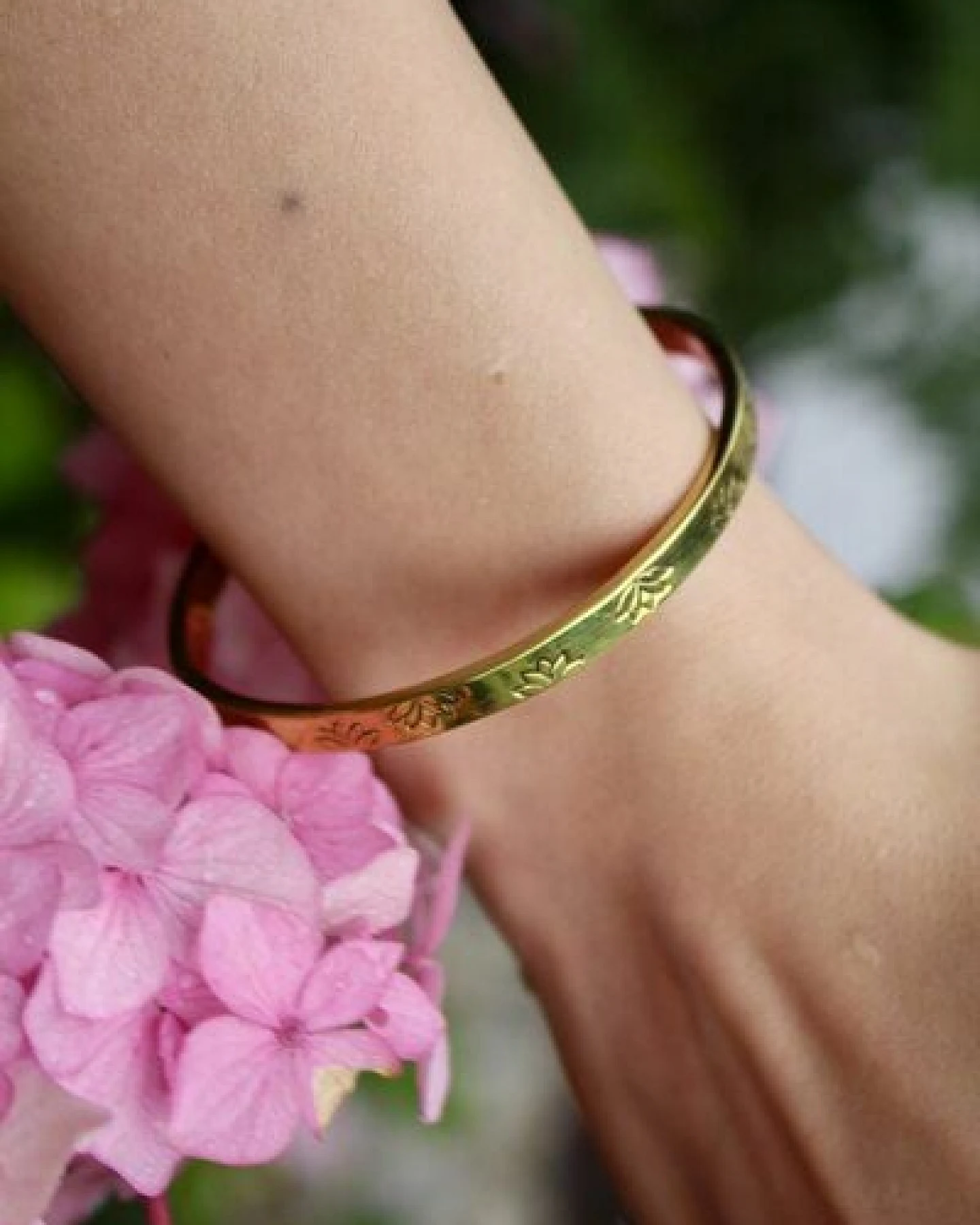 Schönes aus Indochina Upcycling Armreif Messing – Ansicht 2