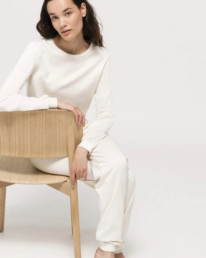 hessnatur Damen Pyjama PURE NATURE aus Bio-Baumwolle - natur - Größe 36