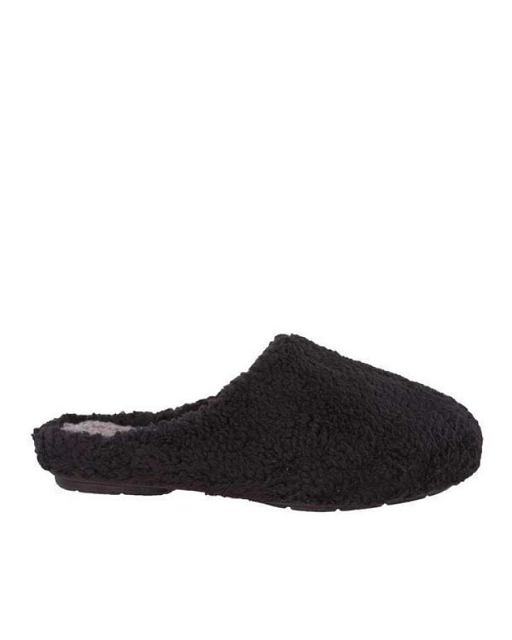 Grand Step Shoes Vegane Hausschuhe Furry Winter schwarz