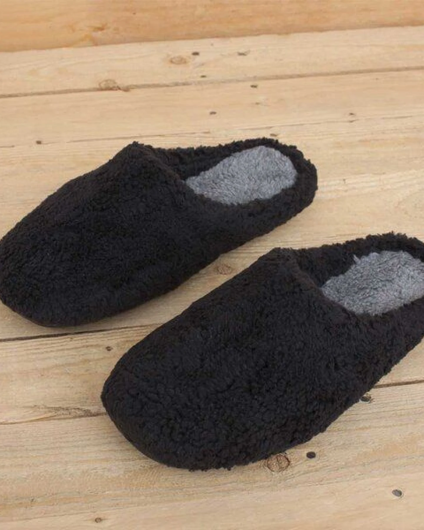 Grand Step Shoes Vegane Hausschuhe Furry Winter schwarz – Ansicht 3