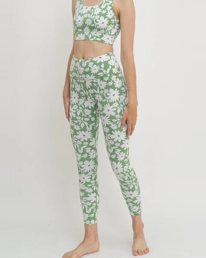 boochen Surf & Yoga Highwaist Leggings mit Moonflower Print