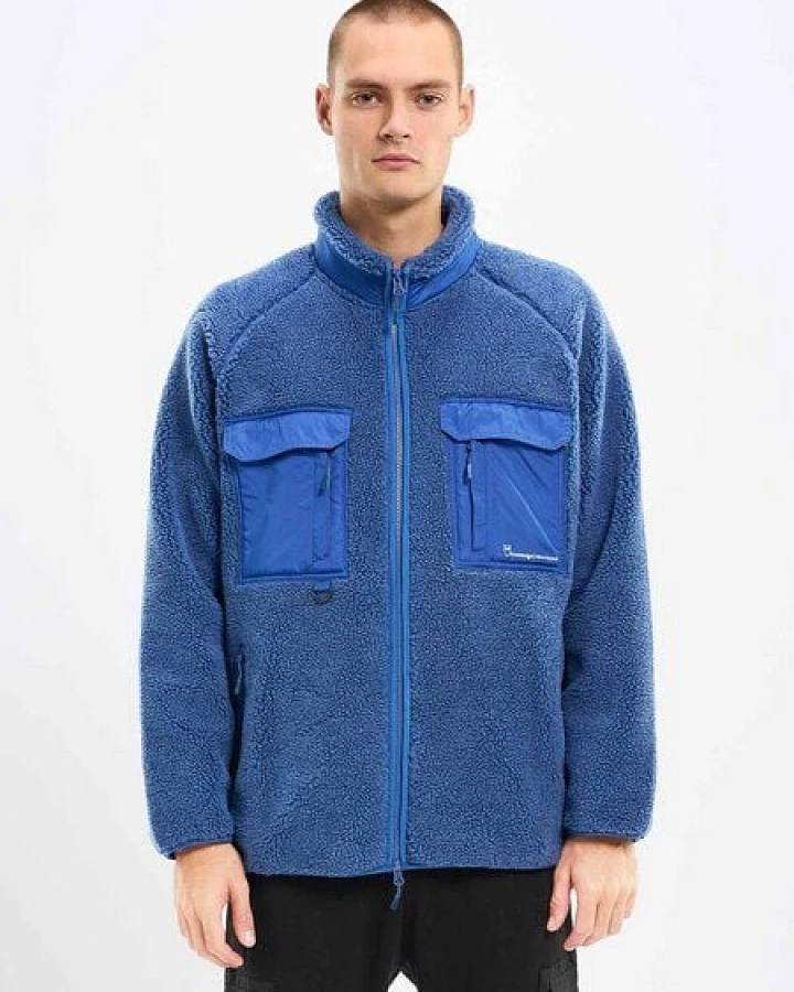 KnowledgeCotton Apparel Zip-Jacke - Raglan Teddy - aus Bio-Baumwolle
