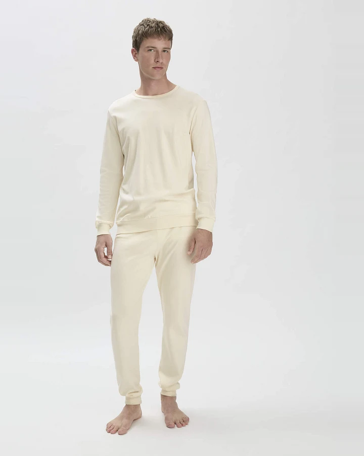 hessnatur Herren Pyjama PURE NATURE aus Bio-Baumwolle - natur - Größe 46