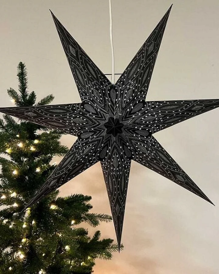 MoreThanHip Weihnachtsstern aus Papier Ø60 cm inkl. Beleuchtungskabel - Nova