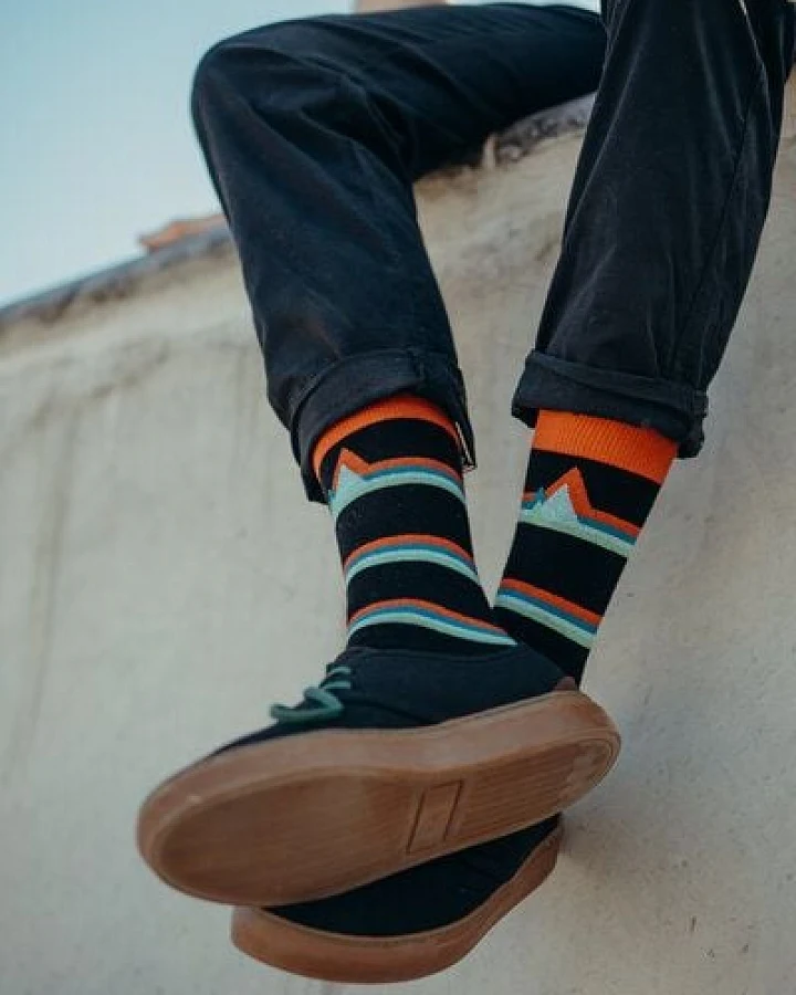 GREENBOMB Abstract Mountain - Stylische Socken aus einem Bio-Baumwoll Mix / Fair & Vegan
