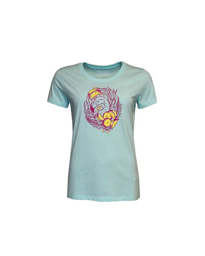 Damen T-Shirt Rundhals aus Bio-Baumwolle "Flamone" Blau von Fädd