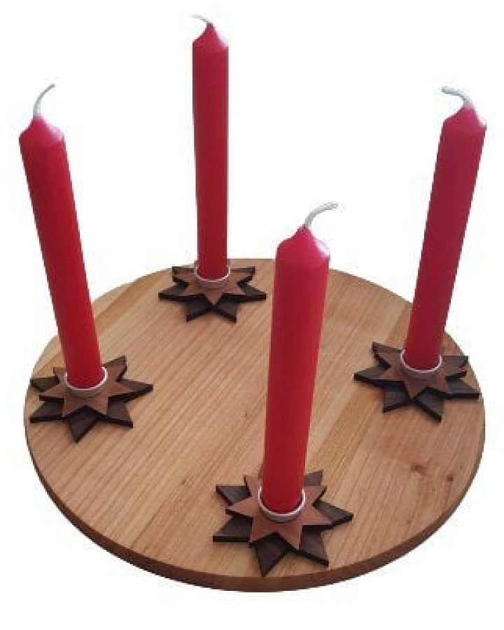 ReineNatur Adventskranz – Stern Kerzenhalter – Weihnachtsdekoration - Adventsgesteck