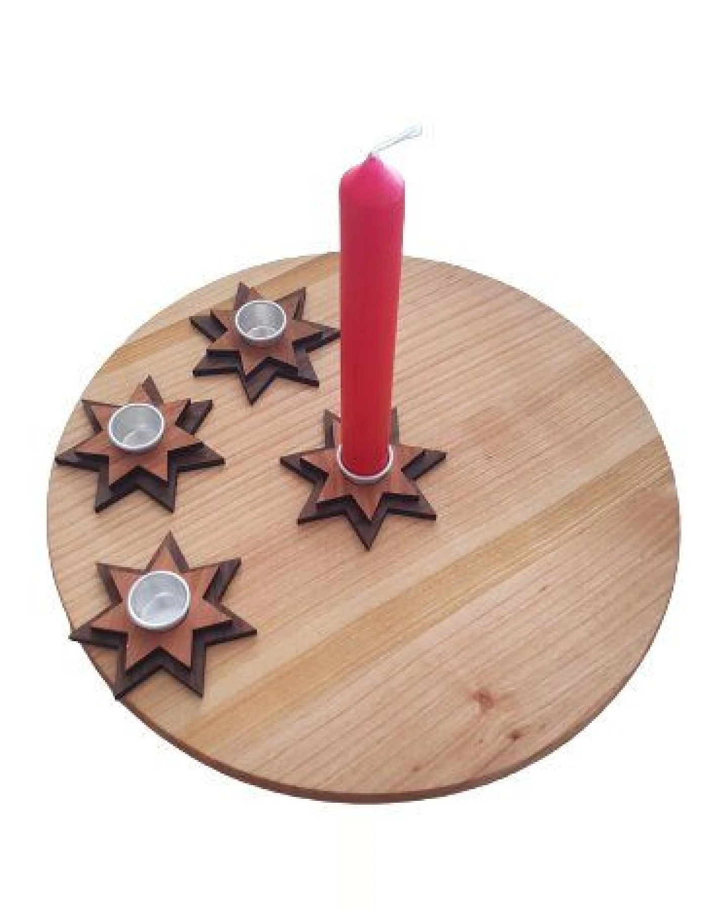 ReineNatur Adventskranz – Stern Kerzenhalter – Weihnachtsdekoration - Adventsgesteck – Ansicht 3