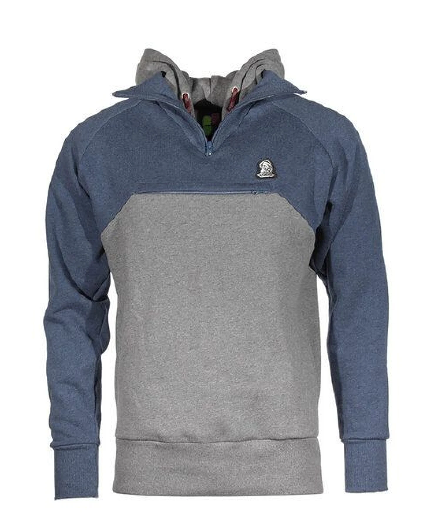 FÄDD Unisex 1/4 Sweatjacke aus Bio-Baumwolle "Troijer VZ Heimat" Grau Navy – Ansicht 2