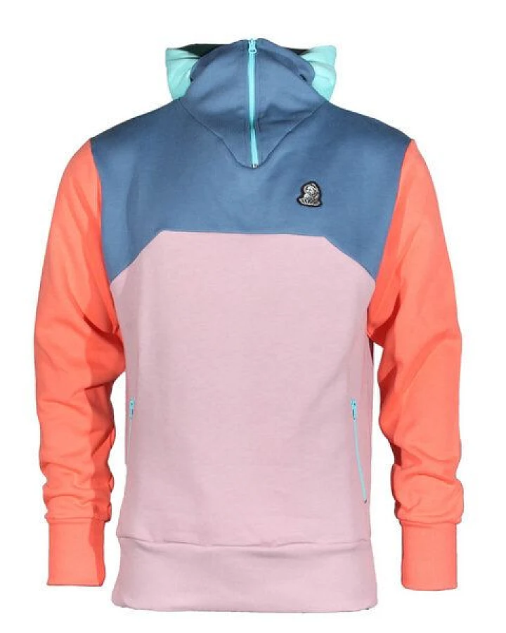 FÄDD Unisex 1/4 Sweatjacke aus Bio-Baumwolle "Troijer VZ Heimat" Rosa Blau