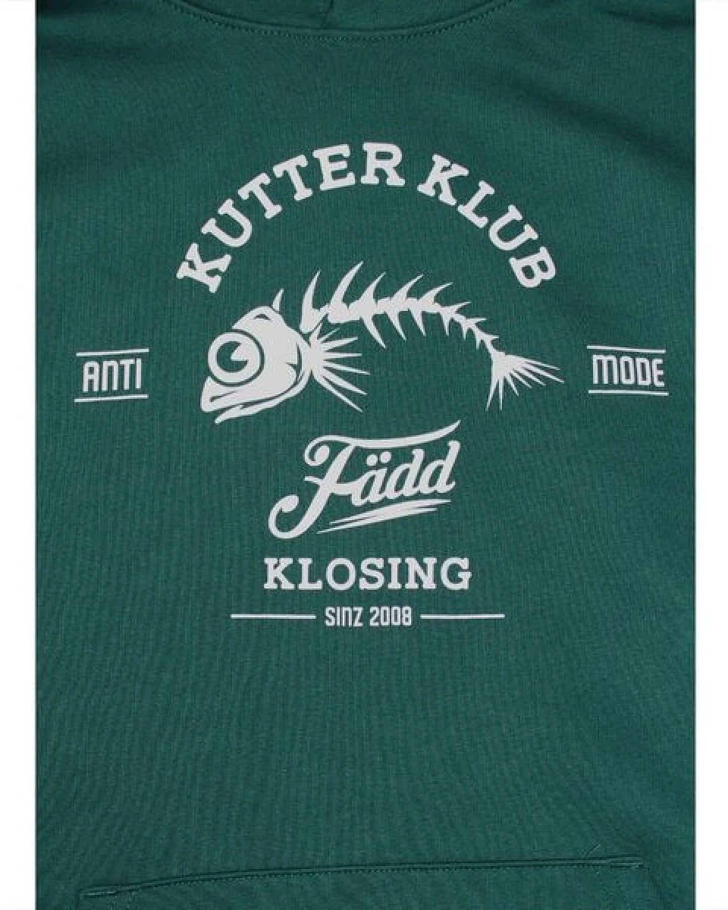 FÄDD Herren Sweatshirt Hoodie aus Bio-Baumwolle "Kutter Klub" Dunkelgrün – Ansicht 2