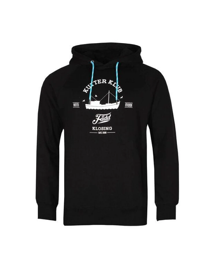 FÄDD Herren Sweatshirt Hoodie aus Bio-Baumwolle "Kutter Klub" Schwarz