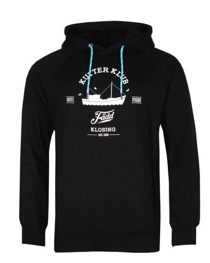 FÄDD Herren Sweatshirt Hoodie aus Bio-Baumwolle "Kutter Klub" Schwarz