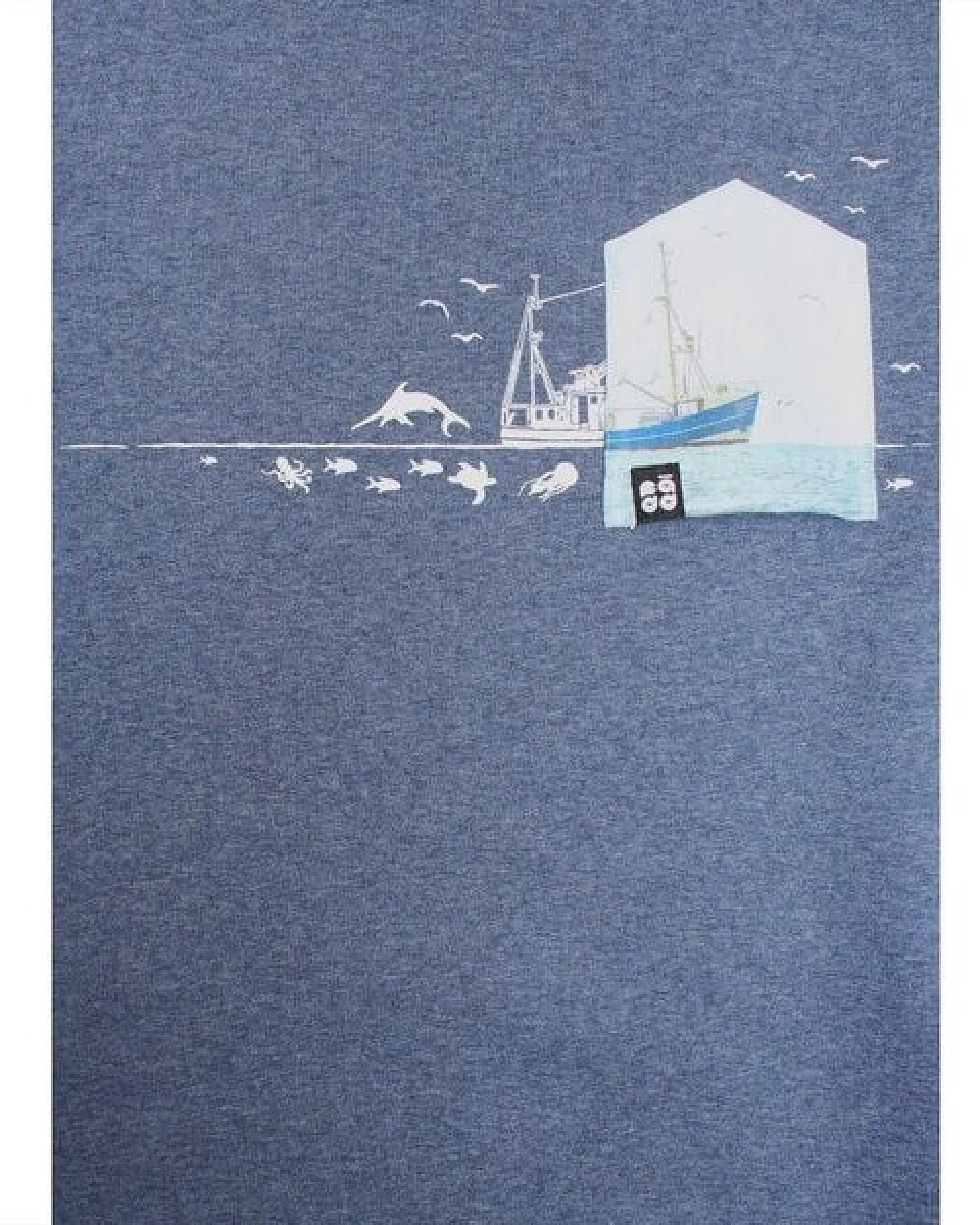 FÄDD Herren Sweatshirt Pullover aus Bio-Baumwolle "Fischernteboot BT" Blau – Ansicht 2