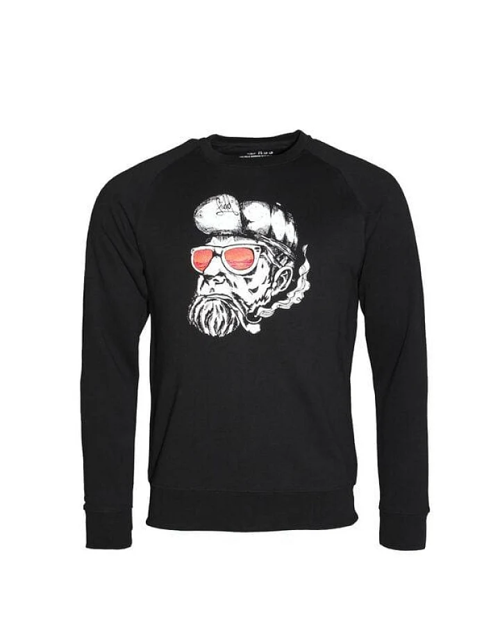 FÄDD Herren Sweatshirt Pullover aus Bio-Baumwolle "Hipster Hans" Schwarz