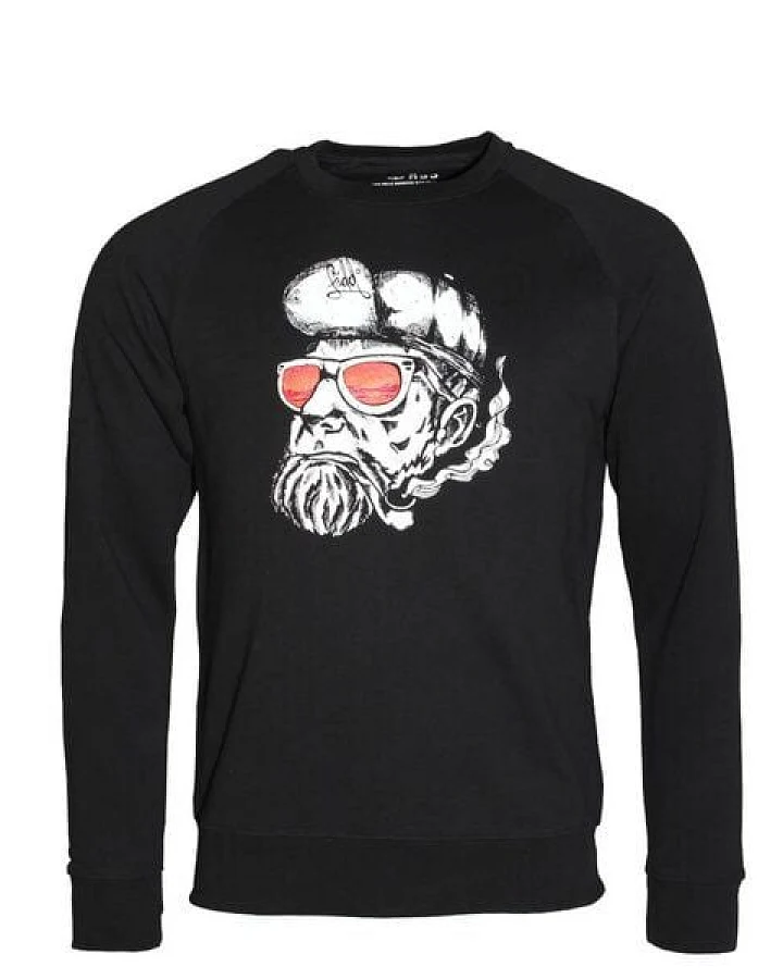 FÄDD Herren Sweatshirt Pullover aus Bio-Baumwolle "Hipster Hans" Schwarz