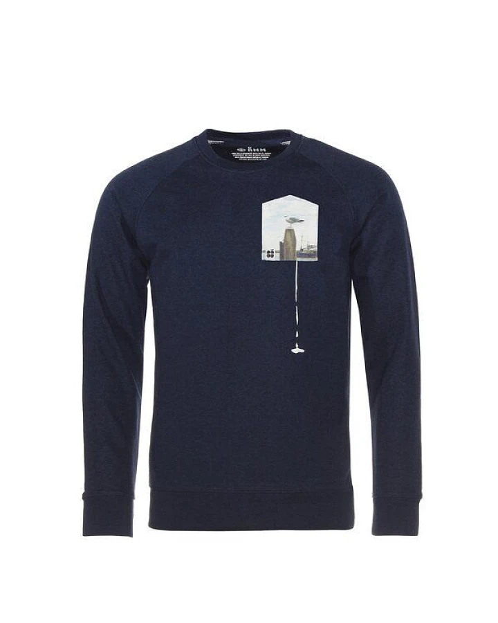 FÄDD Herren Sweatshirt Pullover Bio-Baumwolle "Glücksschiss BT" Blau