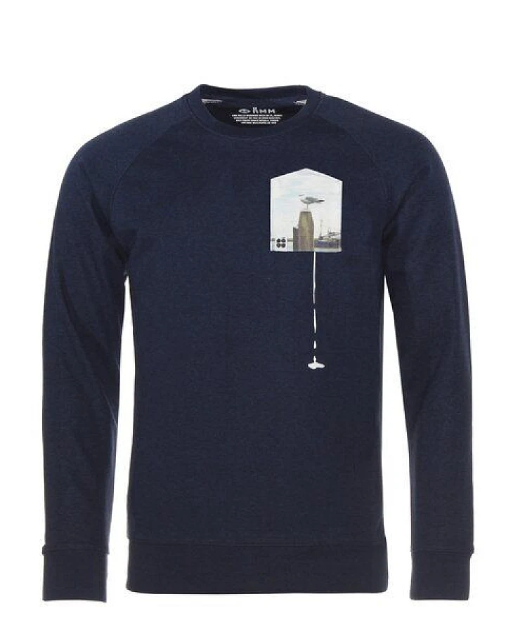FÄDD Herren Sweatshirt Pullover Bio-Baumwolle "Glücksschiss BT" Blau