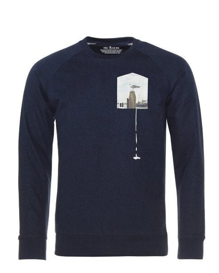 FÄDD Herren Sweatshirt Pullover Bio-Baumwolle "Glücksschiss BT" Blau