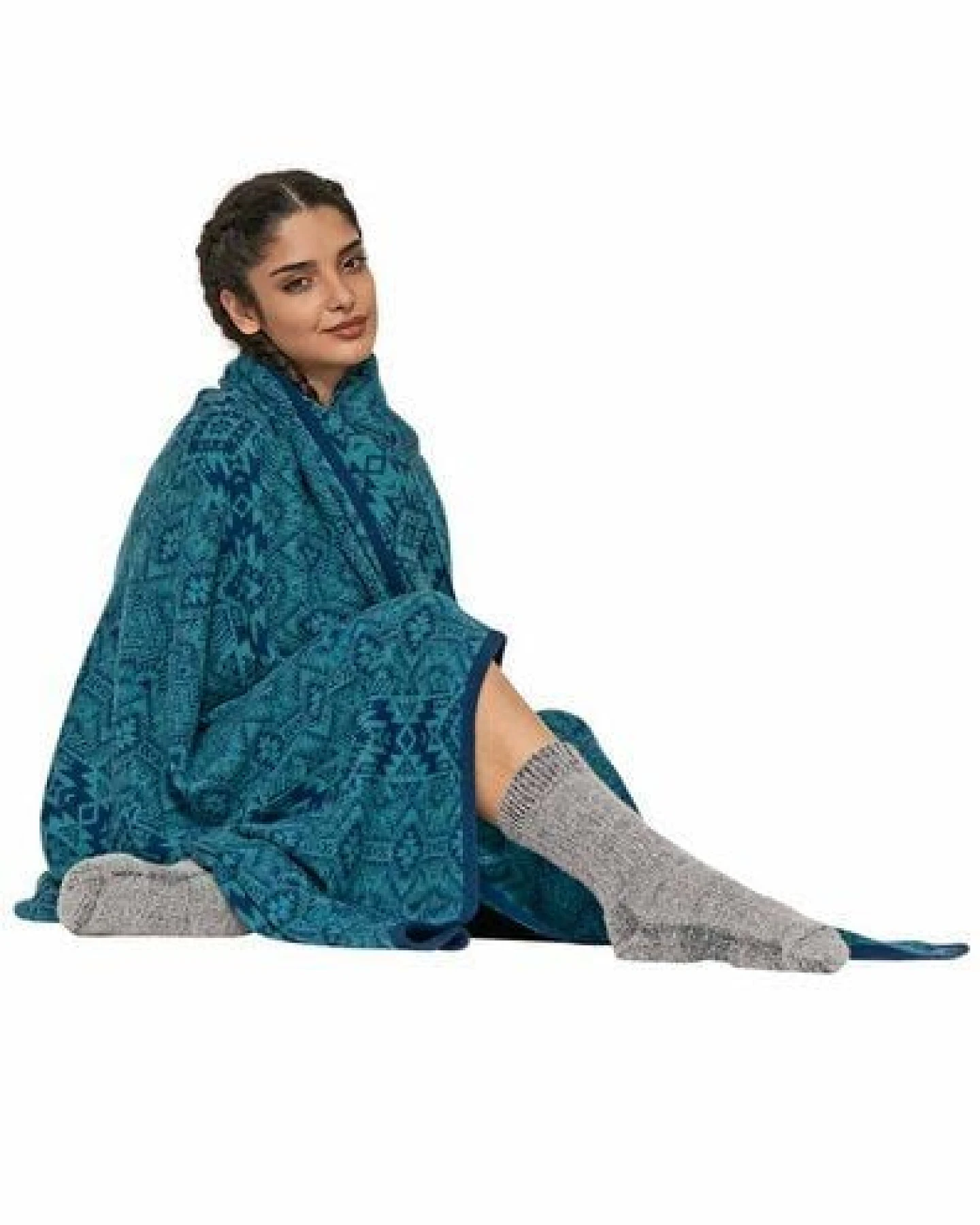 Apu Kuntur Alpaka Wende-Jacquard Decke AIANA aus 100% Baby Alpaka – Ansicht 4