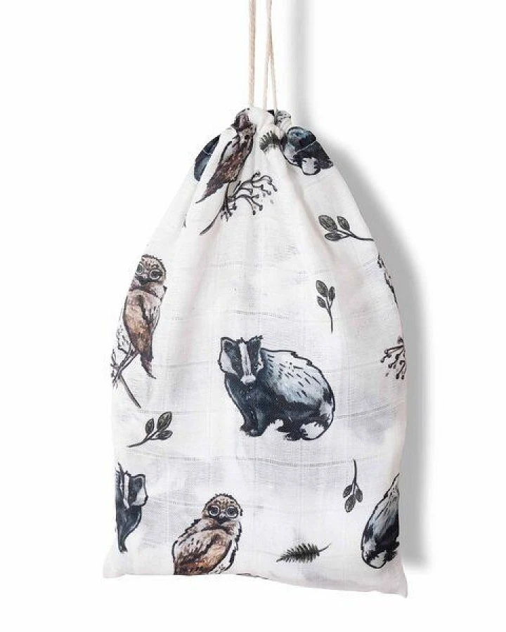 Hutch&Putch Mulltuch Bio Baumwolle • Waldtiere