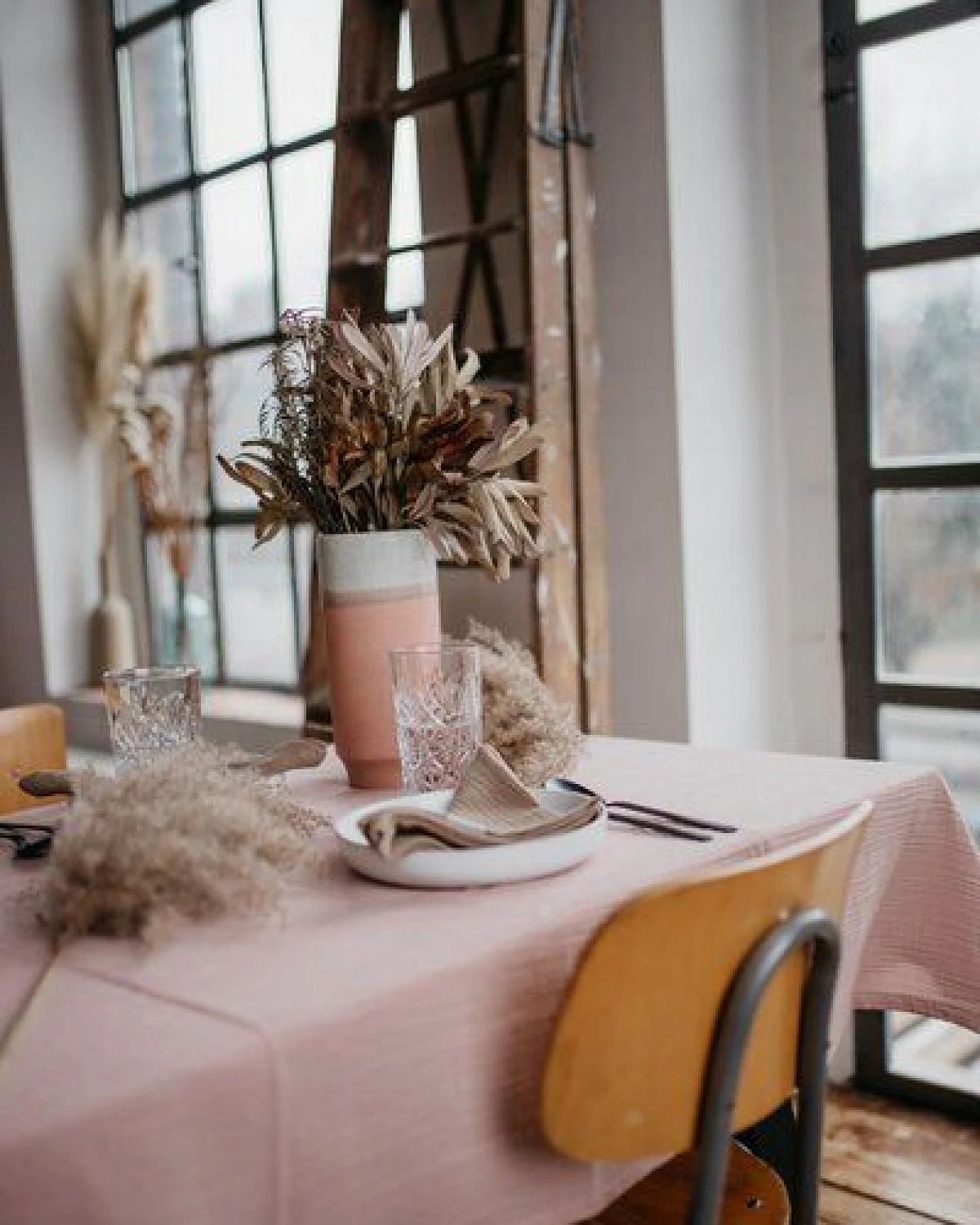 Hutch&Putch Musselin-Tischdecke "Angelina" • Blush – Ansicht 3
