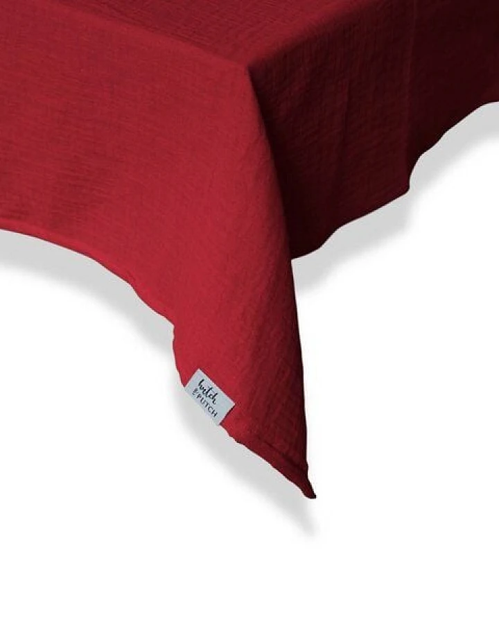 Hutch&Putch Musselin-Tischdecke "Angelina" • Cranberry