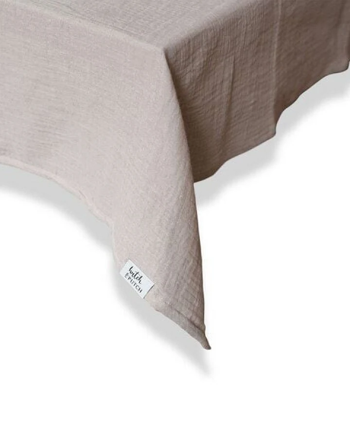 Hutch&Putch Musselin-Tischdecke "Angelina" • Stein