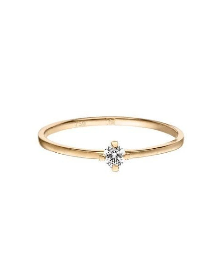 Maren Jewellery ReMind mini Solitärring 18 Karat Gold mit Labor Diamant