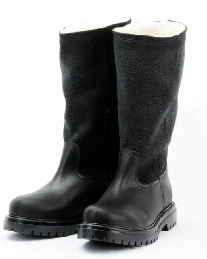 Grand Step Shoes Damen Stiefel pflanzlich gegerbtes Leder/Hanf