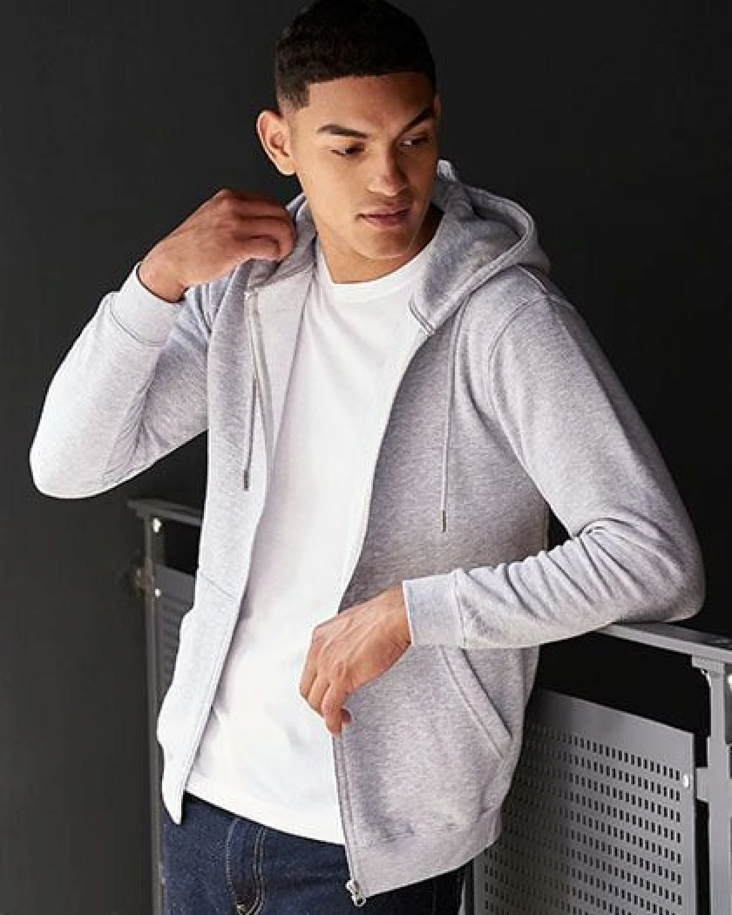 Just Hoods Herren Unisex College Hoodie Zoodie Hoody Sweatjacke Kapuzenjacke – Ansicht 2