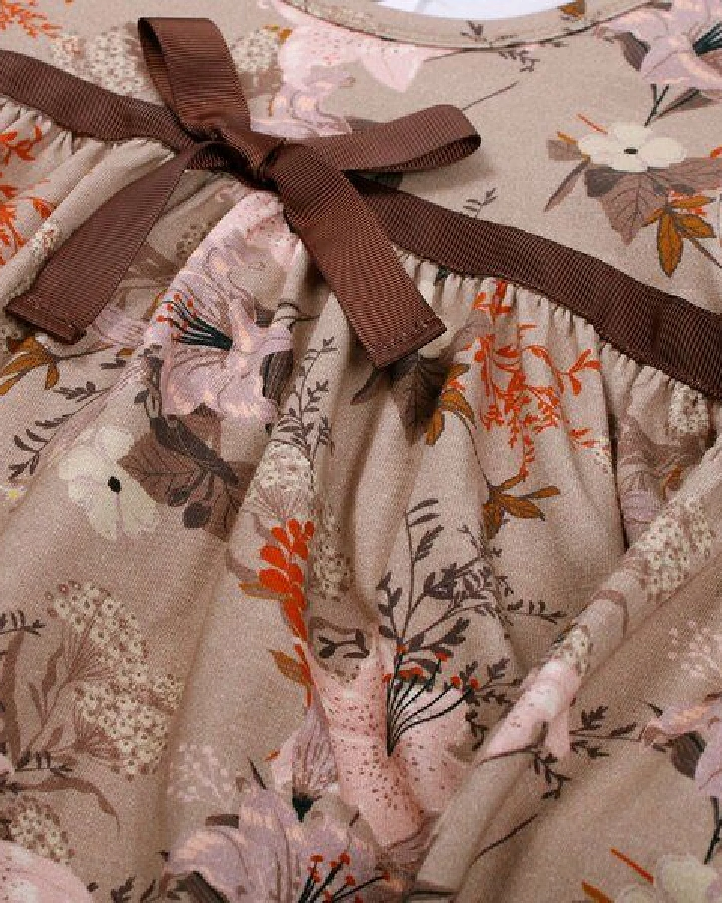 Fred's World by Green Cotton "Green Cotton" Kleid beige mit Blumendruck – Ansicht 2