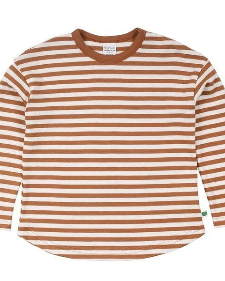 Fred's World by Green Cotton "Green Cotton" Streifen-T-Shirt camel/offwhite