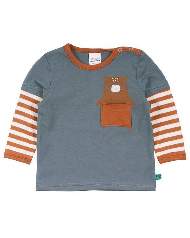 Fred's World by Green Cotton "Green Cotton" T-Shirt Bär Layer-Look