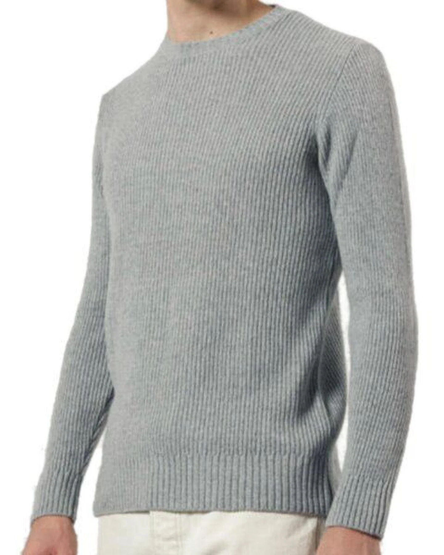 Rifò - Circular Fashion Made in Italy Herrenpullover Carlo aus recycelter Kaschmirwolle – Ansicht 2
