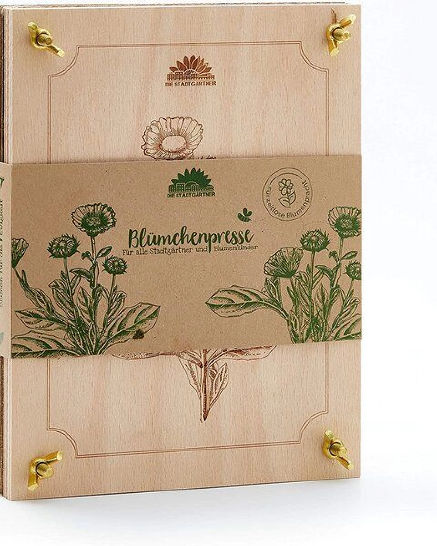 Die Stadtgärtner Hochwertige Buchen-Blumenpresse mit großer Pressfläche (190 x 250mm) – Ansicht 2