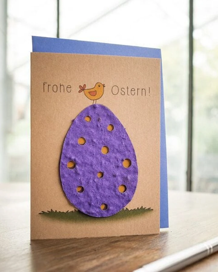 Die Stadtgärtner Osterkarte - Grußkarte zu Ostern - Mit Wildblumen-Saatpapier