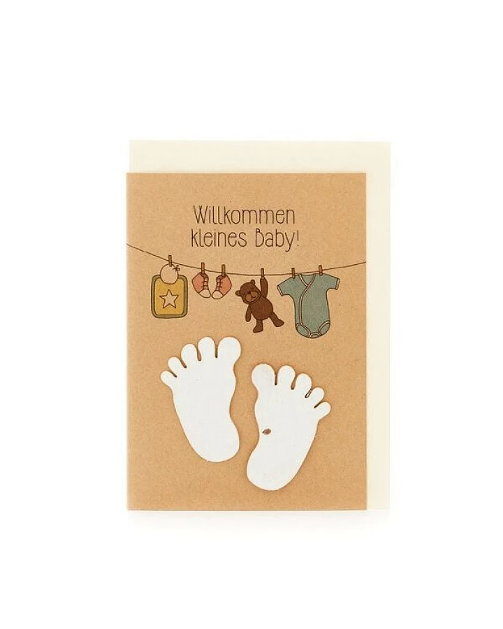 Die Stadtgärtner Grußkarte mit Saatpapier I Schöne Karte zur Geburt Mädchen & Junge