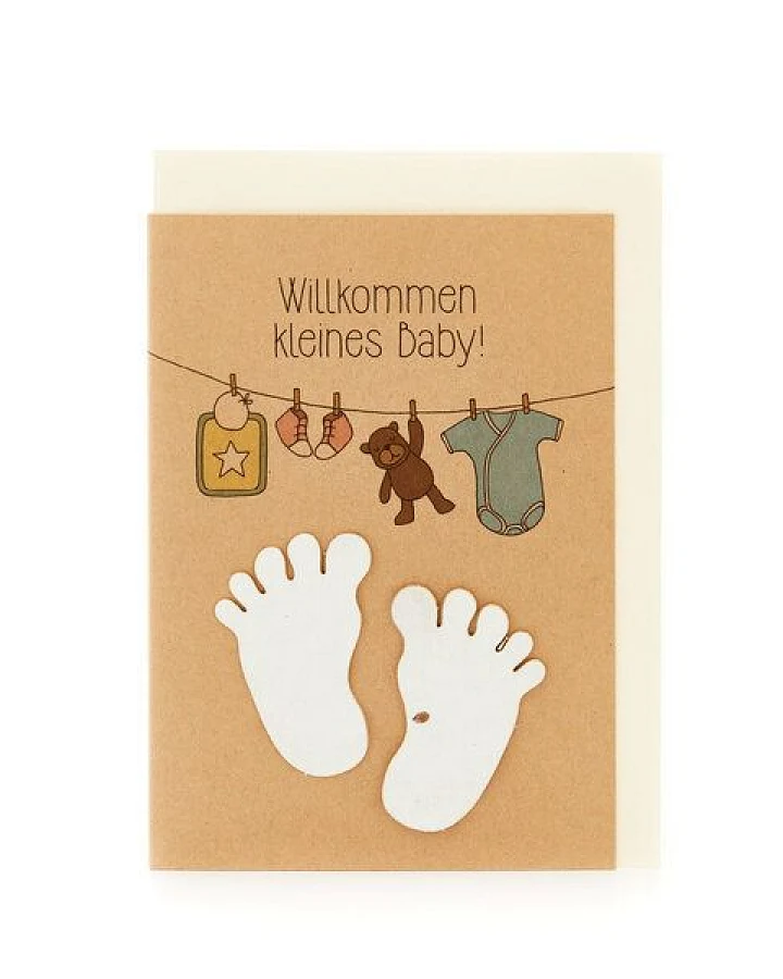 Die Stadtgärtner Grußkarte mit Saatpapier I Schöne Karte zur Geburt Mädchen & Junge