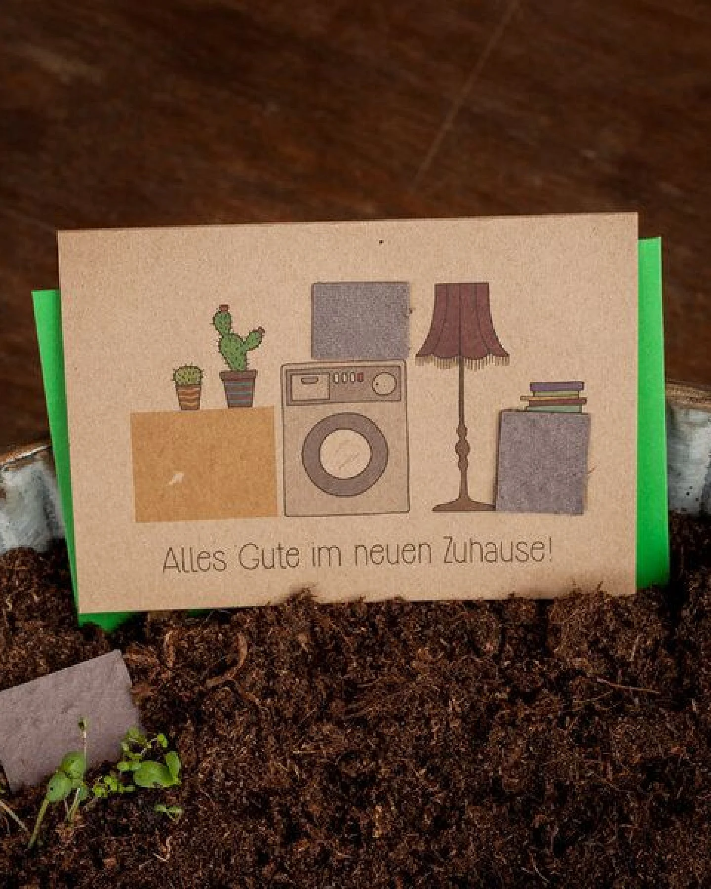 Die Stadtgärtner Glückwunschkarte zum Einzug I Schöne, nachhaltige Karte mit Blumensaat – Ansicht 3