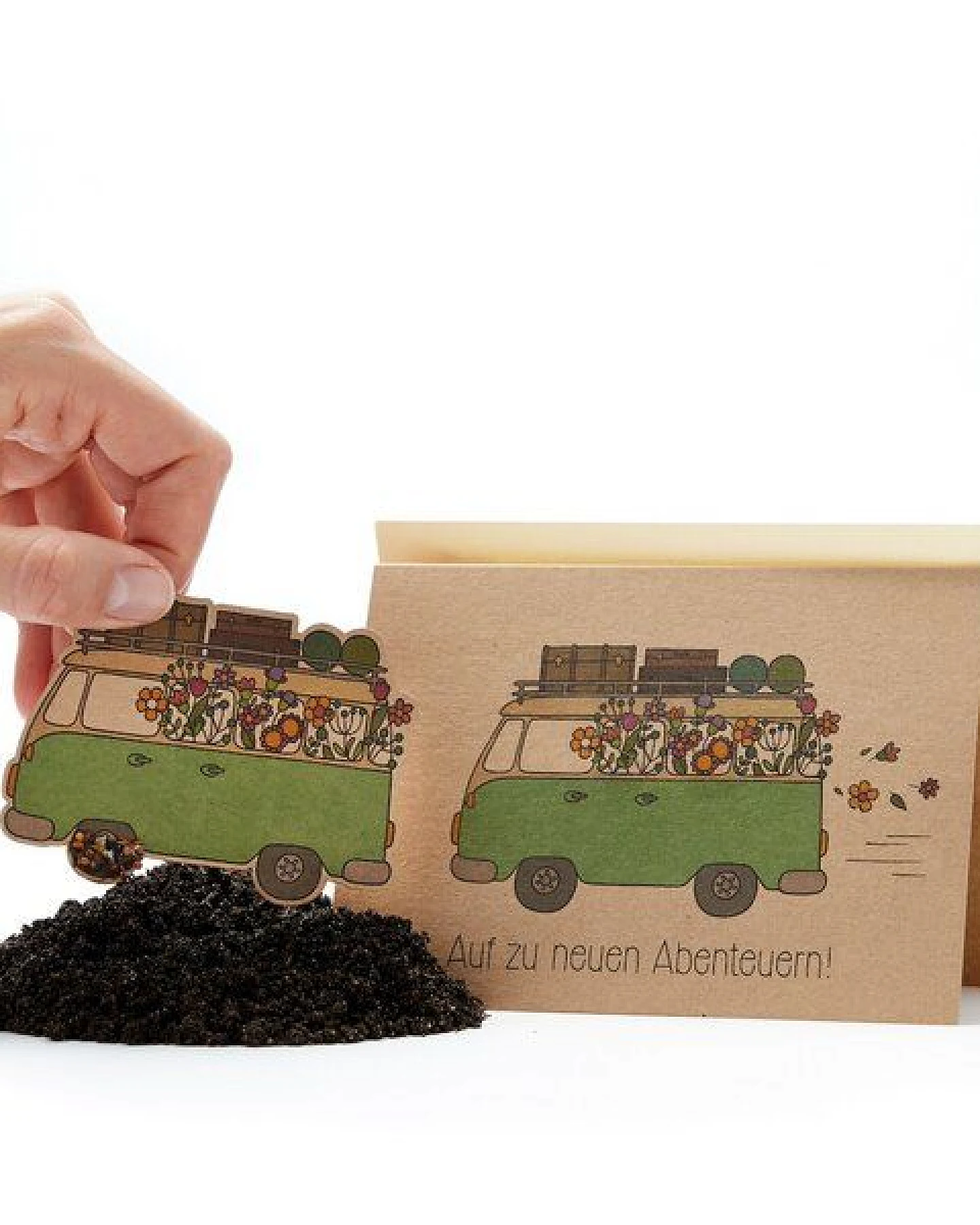 Die Stadtgärtner Grußkarte für Camper I VW Bus / Bulli mit Blumensamen zum Einpflanzen – Ansicht 2