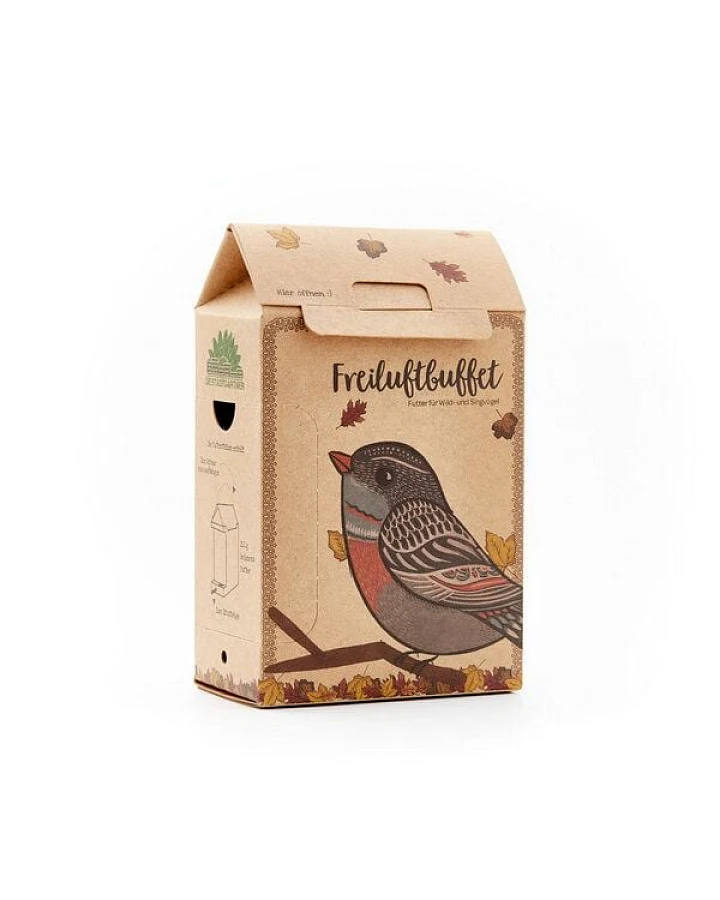 Die Stadtgärtner Futterstation für Vögel I Wetterfestes Vogelhaus aus Naturkarton