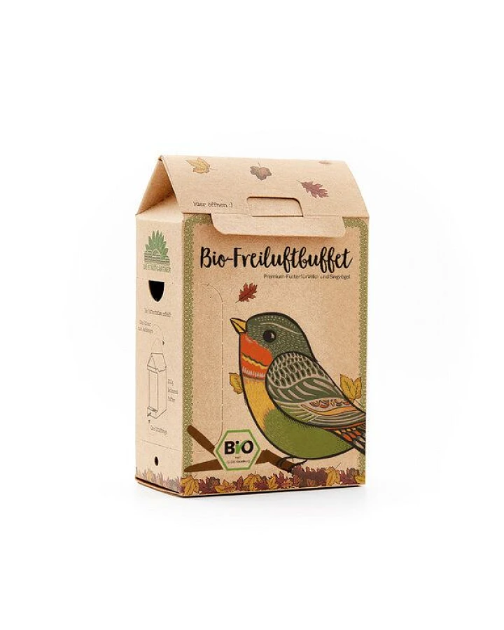 Die Stadtgärtner BIO-Futterstation für Vögel I Wetterfestes Vogelhaus aus Naturkarton