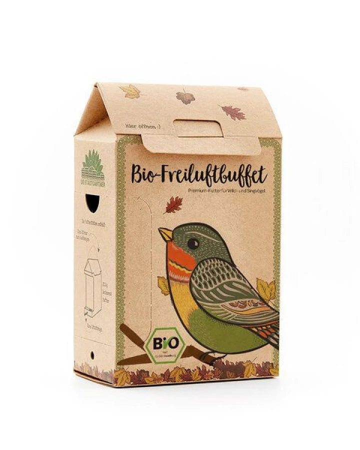 Die Stadtgärtner BIO-Futterstation für Vögel I Wetterfestes Vogelhaus aus Naturkarton