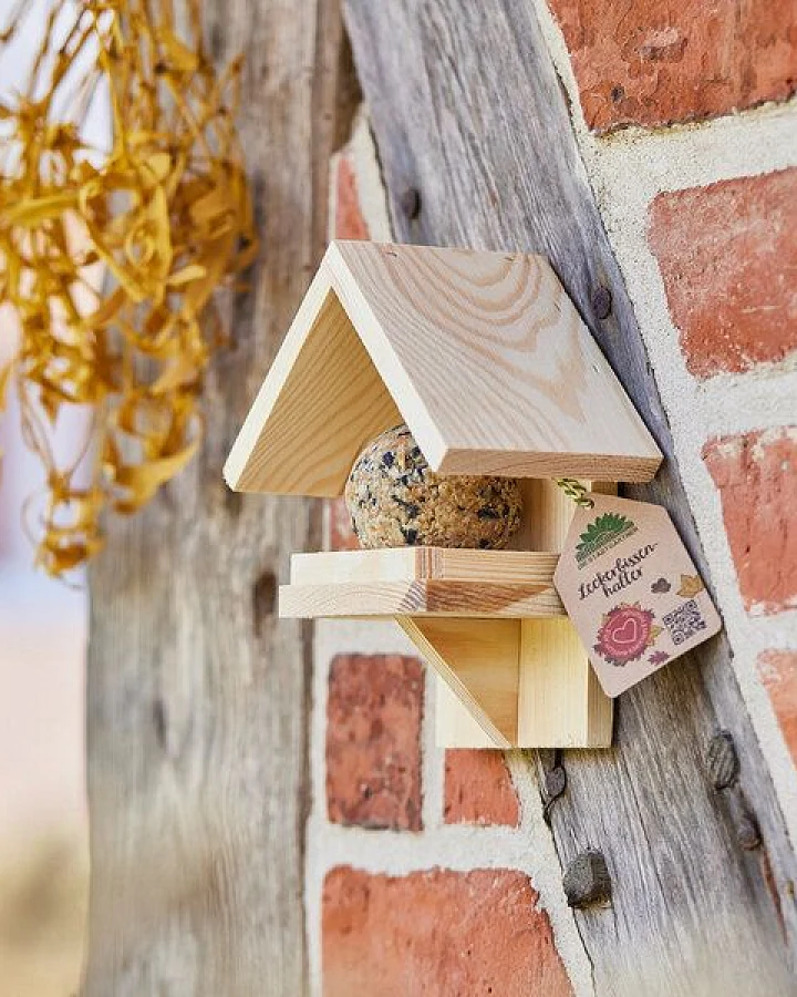 Die Stadtgärtner Halterung für Futterknödel I Schickes Meisenknödel-Häuschen aus Holz