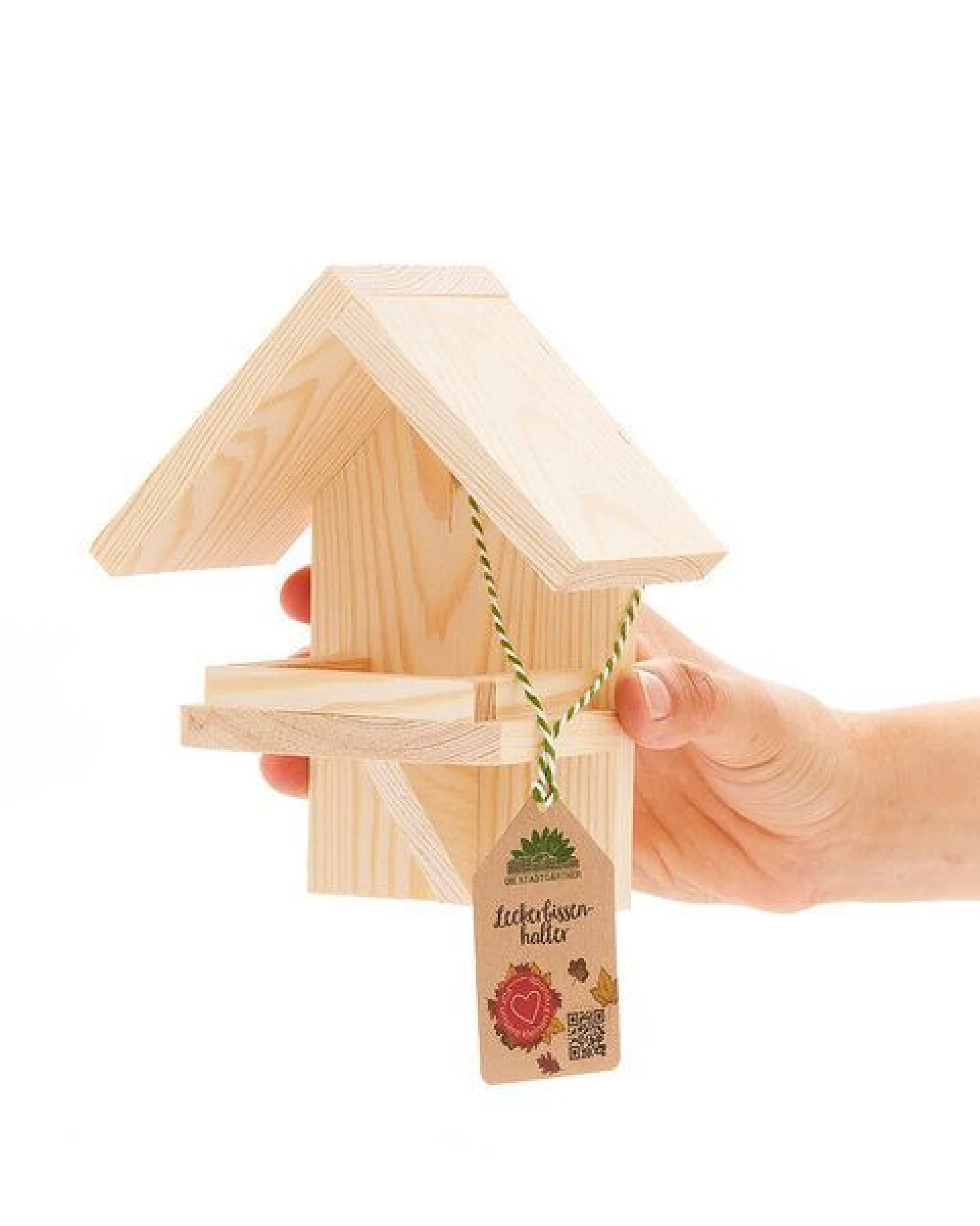 Die Stadtgärtner Halterung für Futterknödel I Schickes Meisenknödel-Häuschen aus Holz – Ansicht 3